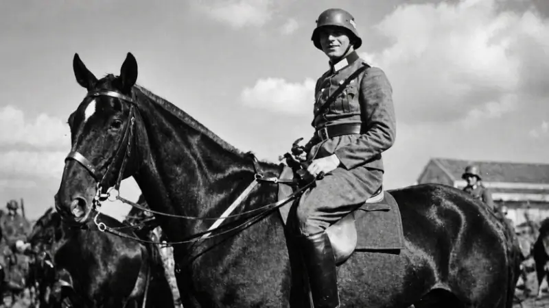 Claus von Stauffenberg on Horseback